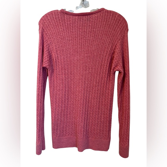Castle of Ireland Lambswool Sweater Women’s Size M / 40 Pullover Cable Knit Pink - Picture 2 of 9